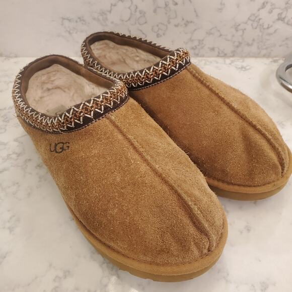 UGG Men's Tasman Suede Slipper Shoes Chestnut Preowned Brown Sz 11 - Picture 1 of 7